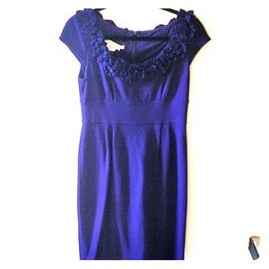 Maggy London purple shift dress, knee-length